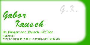 gabor kausch business card